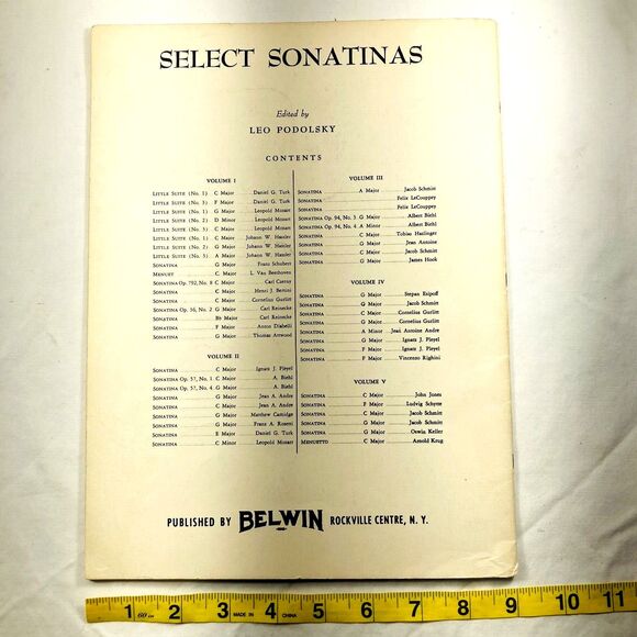 Select Sonatinas for Piano Solo Vol 1 Podolsky Sheet Music Book Classical - Picture 10 of 12